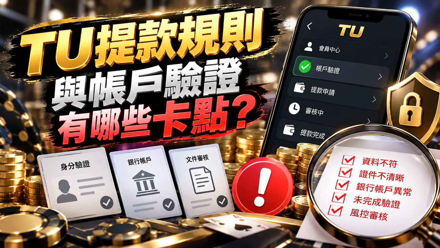 TU提款規則與帳戶驗證有哪些卡點？